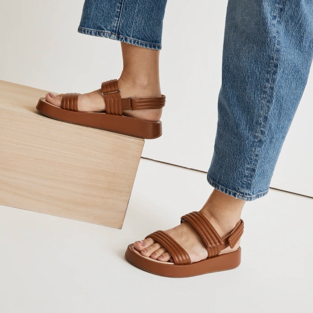 Madewell Brown Quilted Platform Sandals